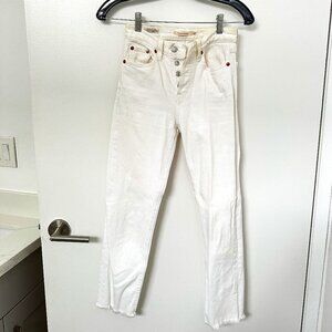 Levi's Wedgie Straight Size 23 - White/Cream High-Waisted, Straight-Leg Jean